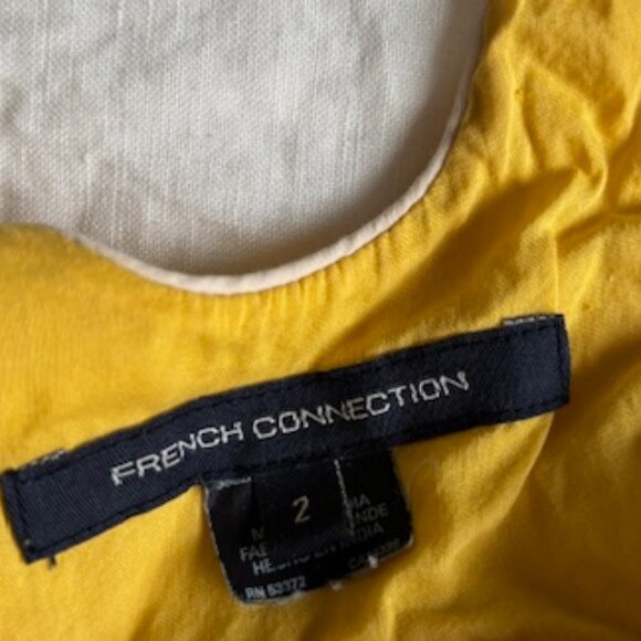 Yellow French Connection tank top with rabbits - Size 2 - Picture 2 of 3